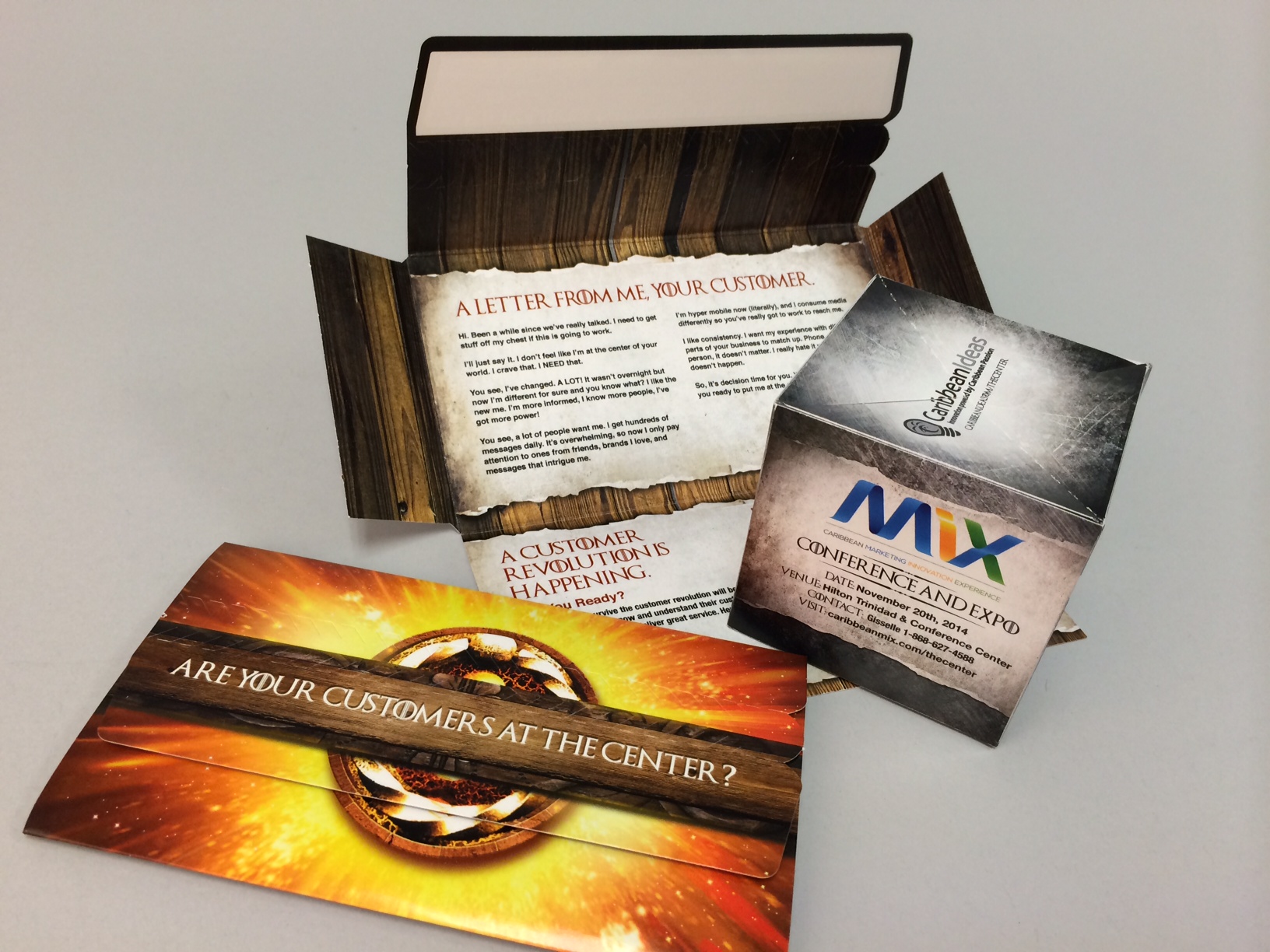 Caribbean Ideas Limited Uses 3" Pop Up Cube Self Mailer to Display Business Solutions
