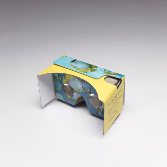 One of our most creative print designs, Our VR Viewer is sure to keep your message top of mind