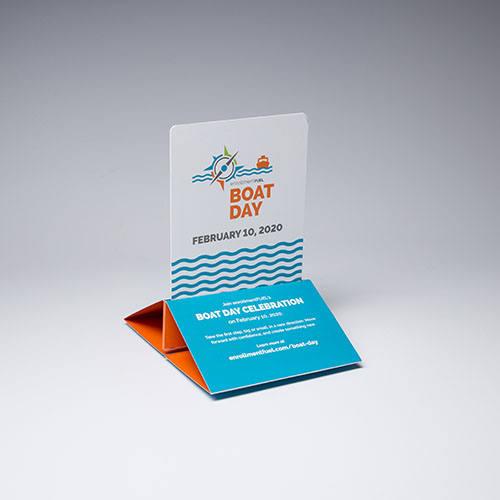 Create an interactive reminder with our center pop direct mailer. Sure to become a functional desktop accessory