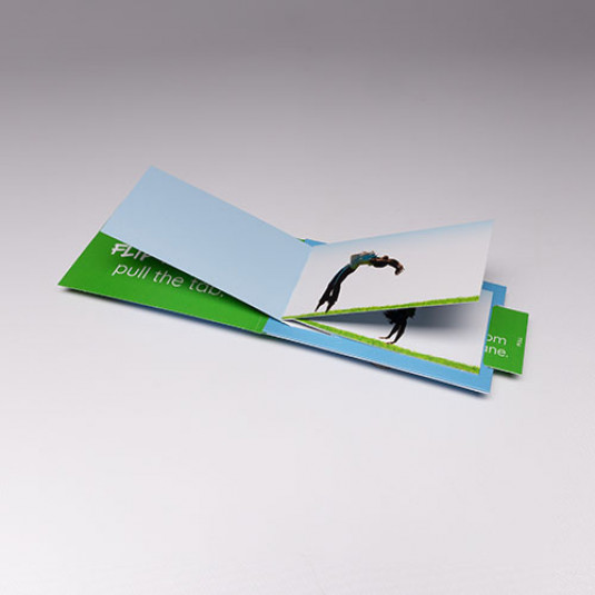 One of our most creative print designs, The Flipbook Mailer is sure to keep your message top of mind