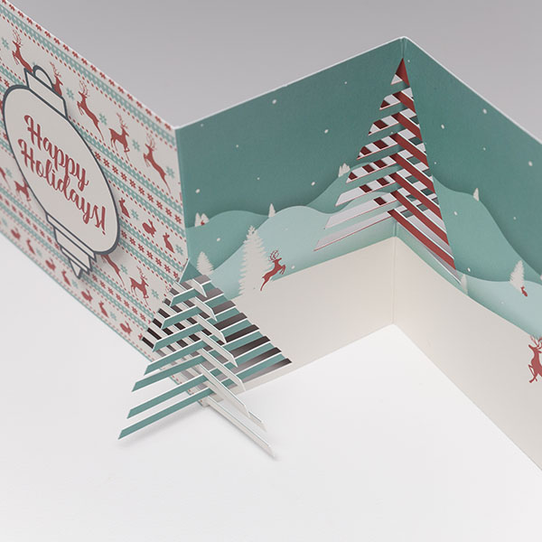 Send the holiday greeting card clients look forward to year after year with our unique 3-D designs